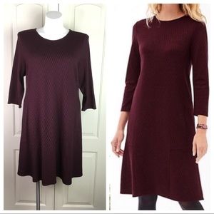 J.Jill Ponte Knit Seamed 3/4 Sleeve Dress Sz XL
